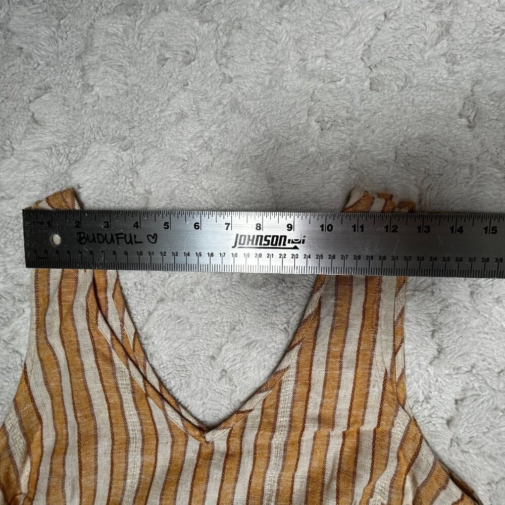 Anthropologie Drew Women's Striped Shift Dress Medium Drawstring Waist Yellow - Picture 7 of 9